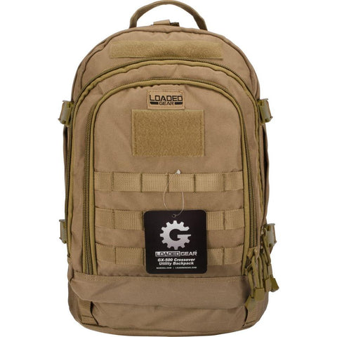 Loaded Gear GX-500 Medium Flat 17.72 in. Dark Earth Ballistic Nylon Crossover Backpack